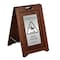 Alpine Industries Double-Sided Stainless Steel Plated Wooden Bilingual Caution Wet Floor Sign ALP499-SSB-MK - alternate 1